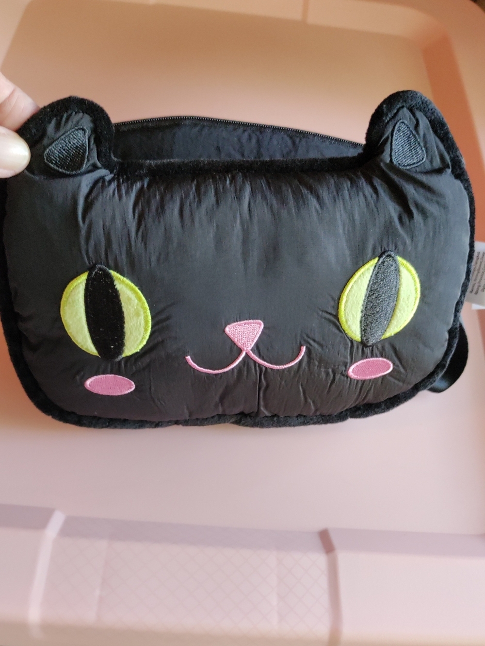 Black Cat Plush Zipper Pouch - Kids Accessory